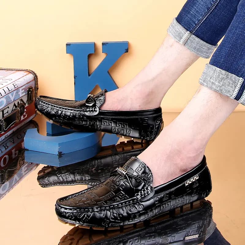 CKVUSAMG Split Leather Loafers Breathable Fashion Business Versatile Genuine Leather Young Casual British Style Loafers Men's 21