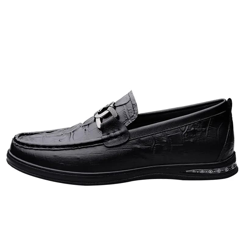 CKVUSAMG Top Layer Leather Slip-On Soft Comfortable Trendy Casual Driving Shoes Unisex 15