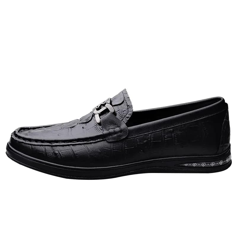 CKVUSAMG Top Layer Leather Slip-On Soft Comfortable Trendy Casual Driving Shoes Unisex