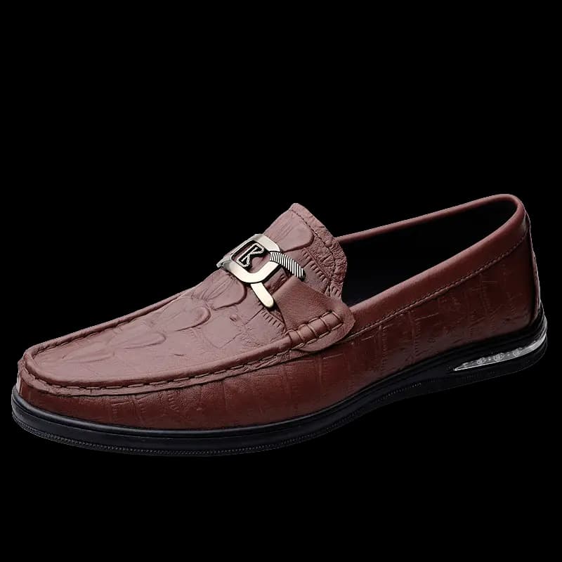 CKVUSAMG Top Layer Leather Slip-On Soft Comfortable Trendy Casual Driving Shoes Unisex 9