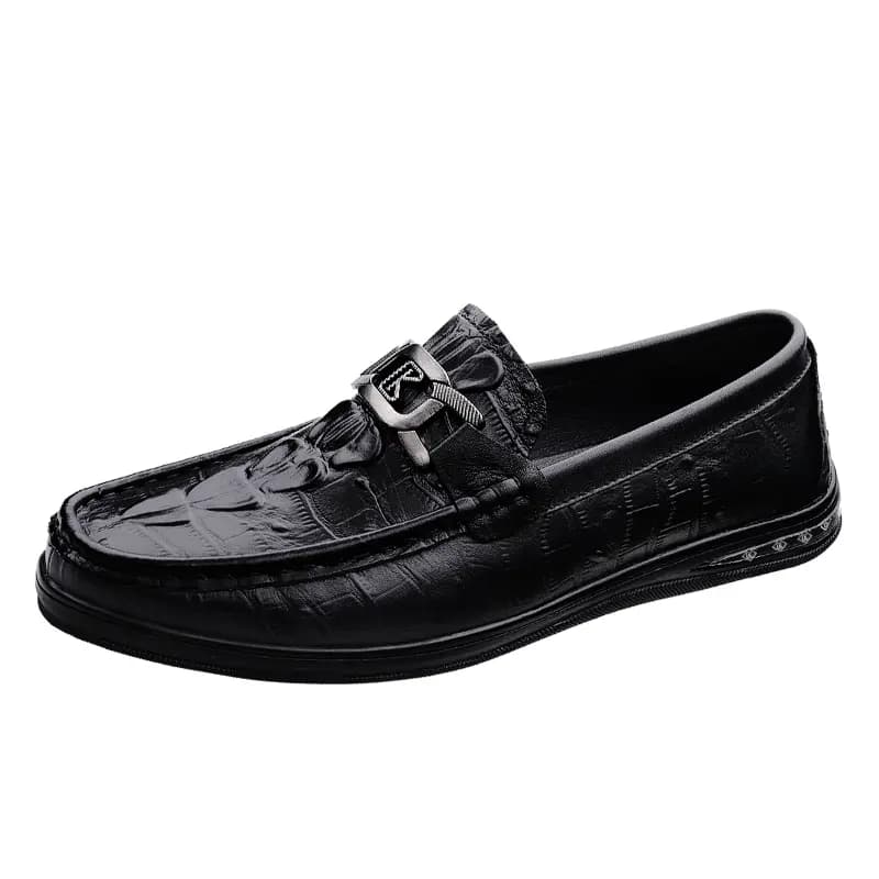 CKVUSAMG Top Layer Leather Slip-On Soft Comfortable Trendy Casual Driving Shoes Unisex 2