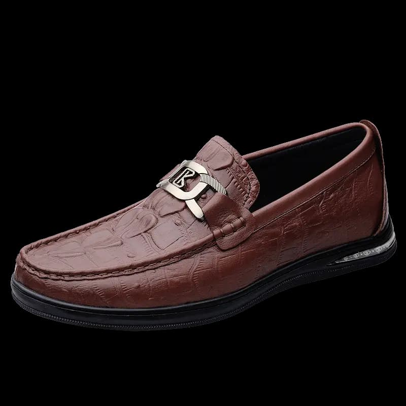 CKVUSAMG Top Layer Leather Slip-On Soft Comfortable Trendy Casual Driving Shoes Unisex 21