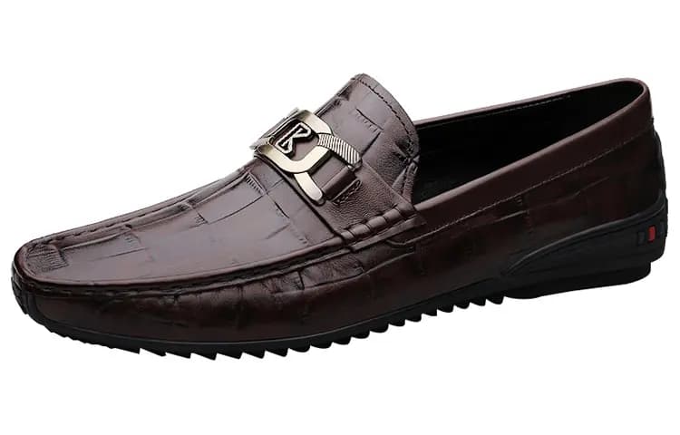 CKVUSAMG Top Layer Leather Fashion Versatile Business Loafers Unisex 9