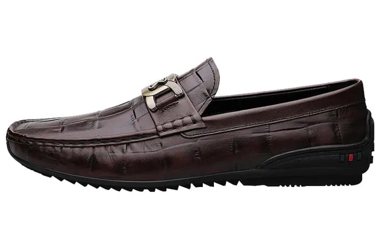 CKVUSAMG Top Layer Leather Fashion Versatile Business Loafers Unisex 8