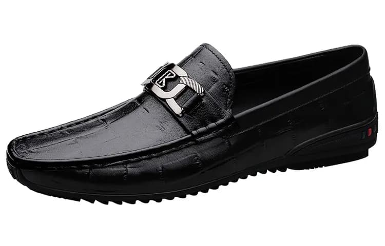 CKVUSAMG Top Layer Leather Fashion Versatile Business Loafers Unisex 2