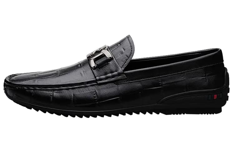 CKVUSAMG Top Layer Leather Fashion Versatile Business Loafers Unisex