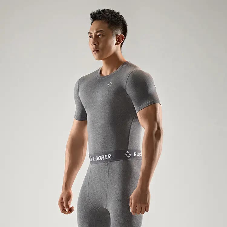 RIGORER Basketball Fitness Series Half Sleeve Quick-Dry Coach Short Sleeve Compression Exercise Sports Training Gym Wear Unisex 18