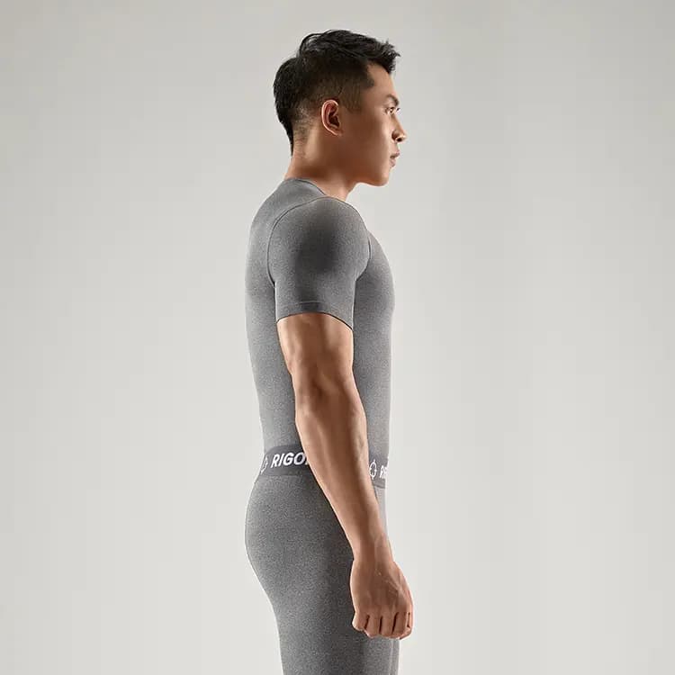 RIGORER Basketball Fitness Series Half Sleeve Quick-Dry Coach Short Sleeve Compression Exercise Sports Training Gym Wear Unisex 19
