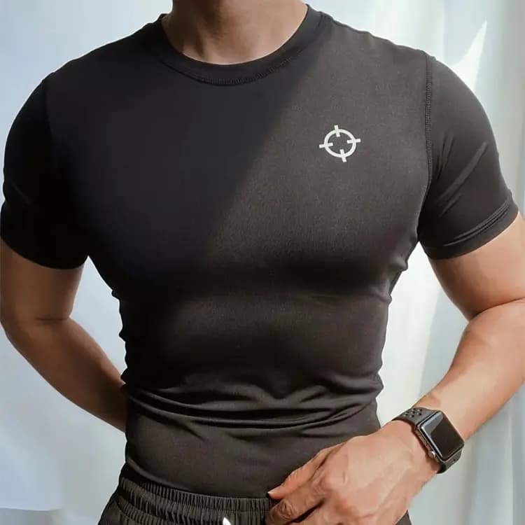 RIGORER Basketball Fitness Series Half Sleeve Quick-Dry Coach Short Sleeve Compression Exercise Sports Training Gym Wear Unisex 3