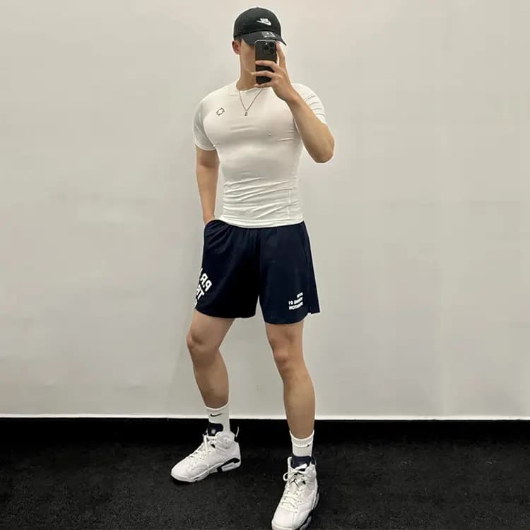 RIGORER Basketball Fitness Series Half Sleeve Quick-Dry Coach Short Sleeve Compression Exercise Sports Training Gym Wear Unisex 12