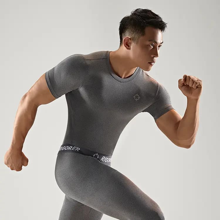 RIGORER Basketball Fitness Series Half Sleeve Quick-Dry Coach Short Sleeve Compression Exercise Sports Training Gym Wear Unisex 17