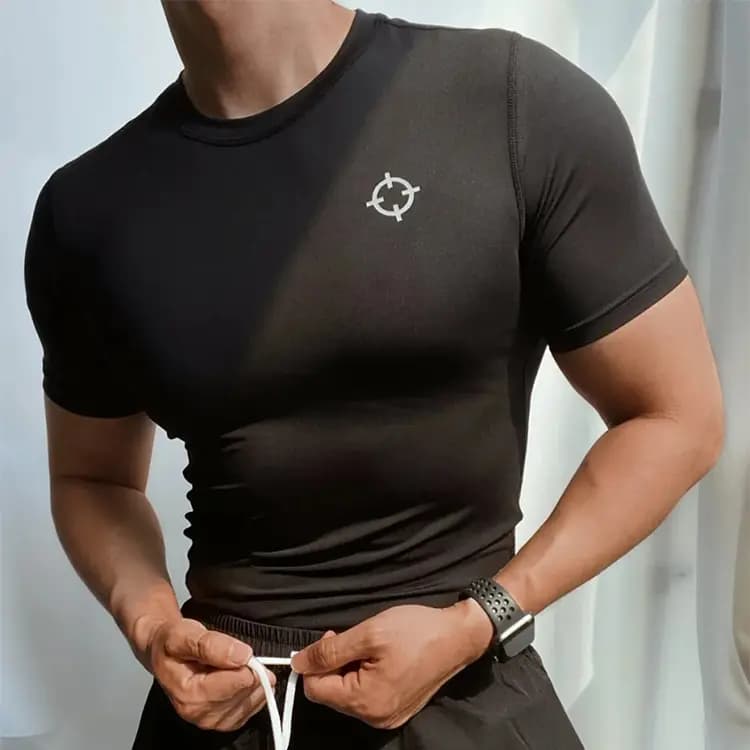RIGORER Basketball Fitness Series Half Sleeve Quick-Dry Coach Short Sleeve Compression Exercise Sports Training Gym Wear Unisex 4