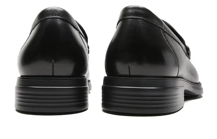 S.T. Dupont Genuine Leather Top Layer Cowhide Ornament Slip-On Comfortable Versatile Fashion Dress Shoes Men's Black 4