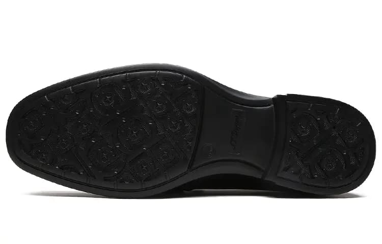 S.T. Dupont Genuine Leather Top Layer Cowhide Ornament Slip-On Comfortable Versatile Fashion Dress Shoes Men's Black 5