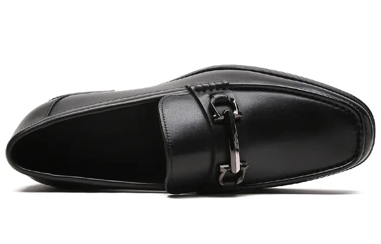 S.T. Dupont Genuine Leather Top Layer Cowhide Ornament Slip-On Comfortable Versatile Fashion Dress Shoes Men's Black 3