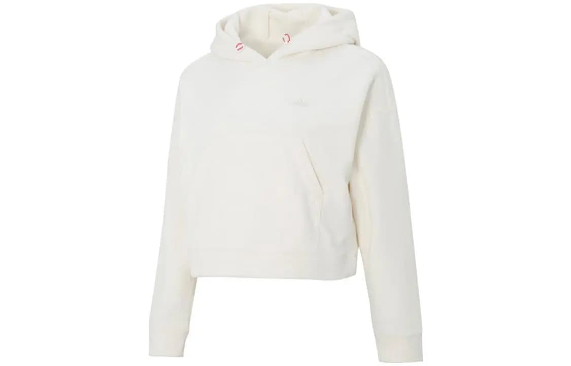 adidas Qadın Kapüşonlu Fleece Sweatshirt Ağ