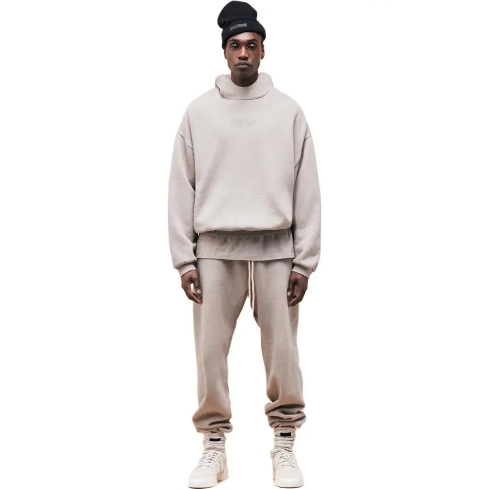 Fear of God Essentials FW23 Cloud Collection Sweatpant Solid Color Elastic Drawstring Loose Cuffed Casual Pants Men's Core Heather 3