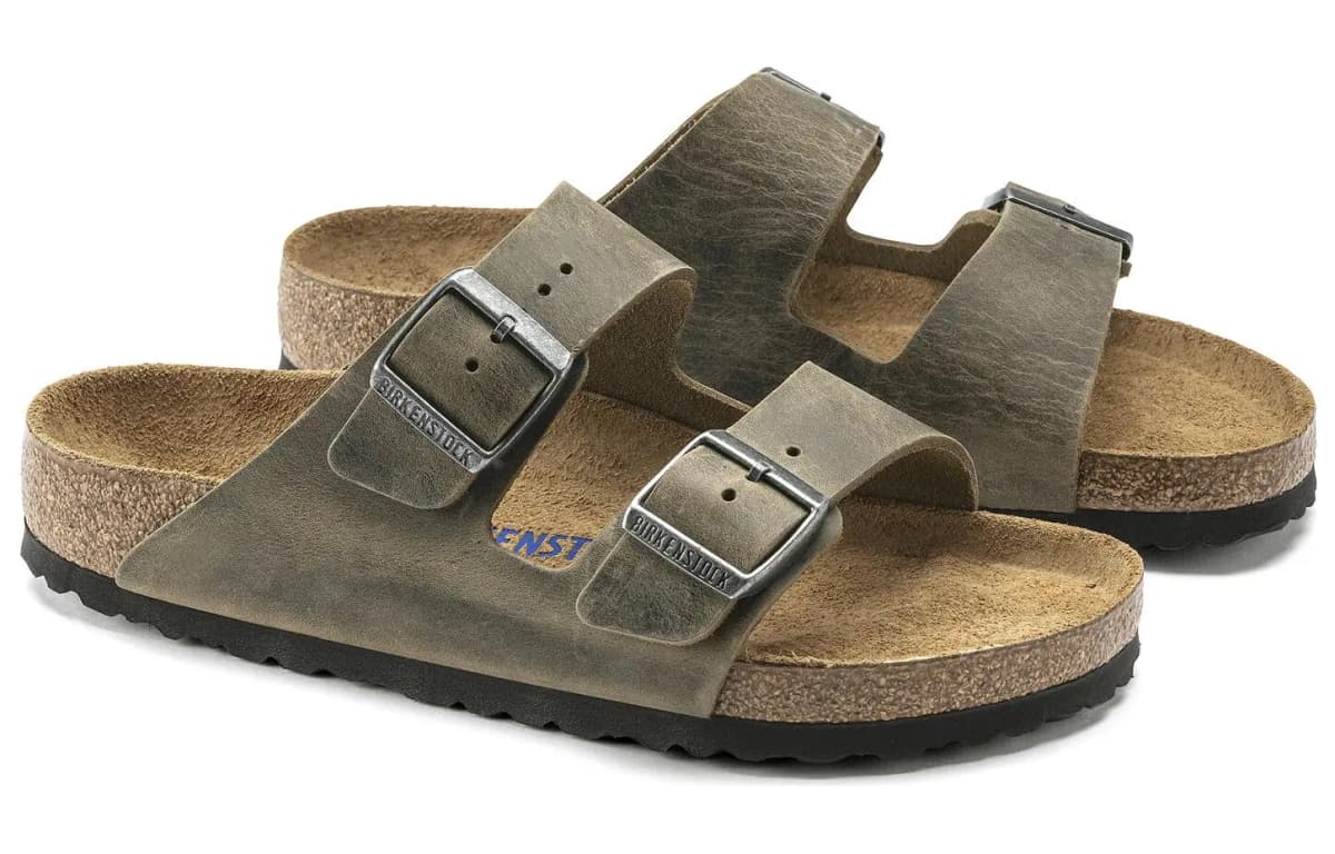 Birkenstock Arizona Soft Footbed Oiled Leather 'Faded Khaki' 6