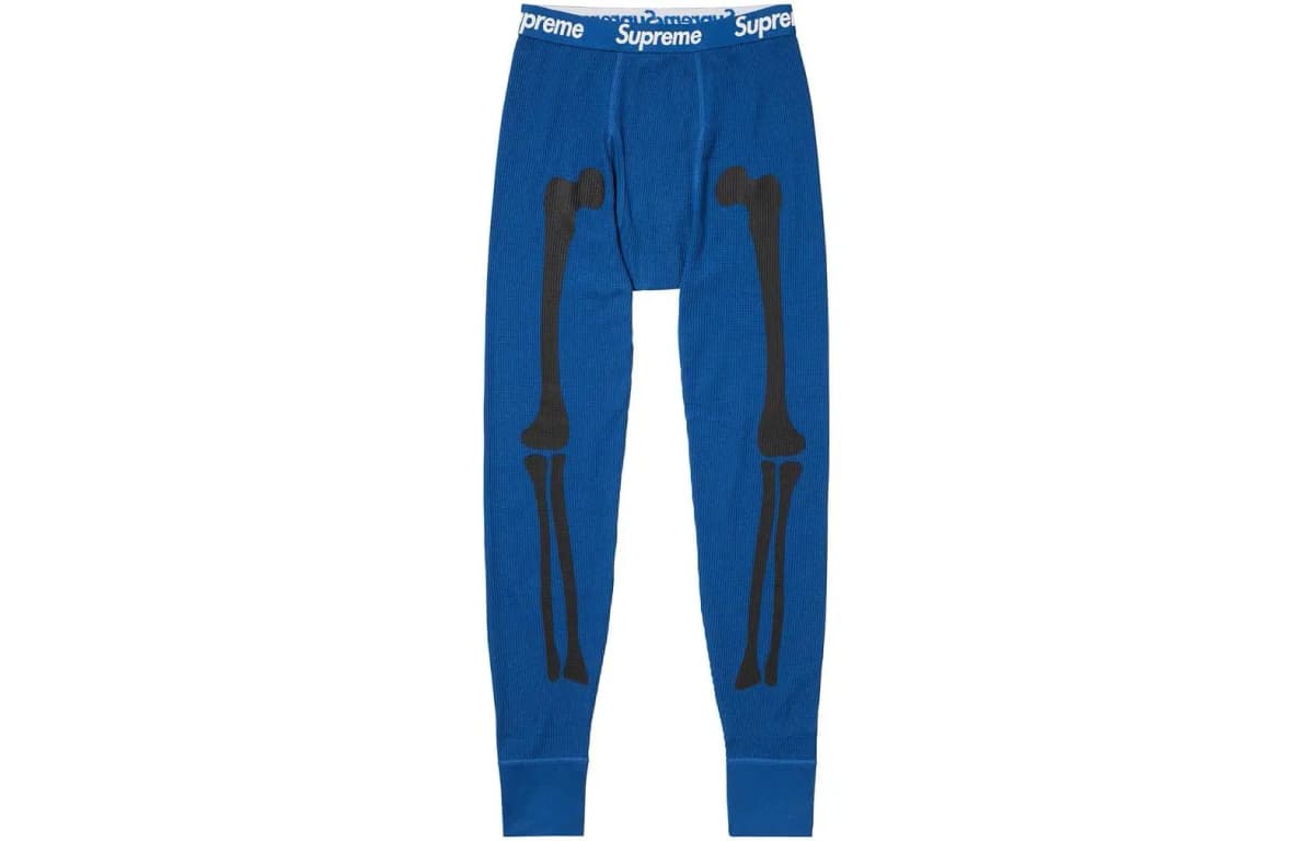 Supreme Hanes Bones Thermal Pant Mavi 2