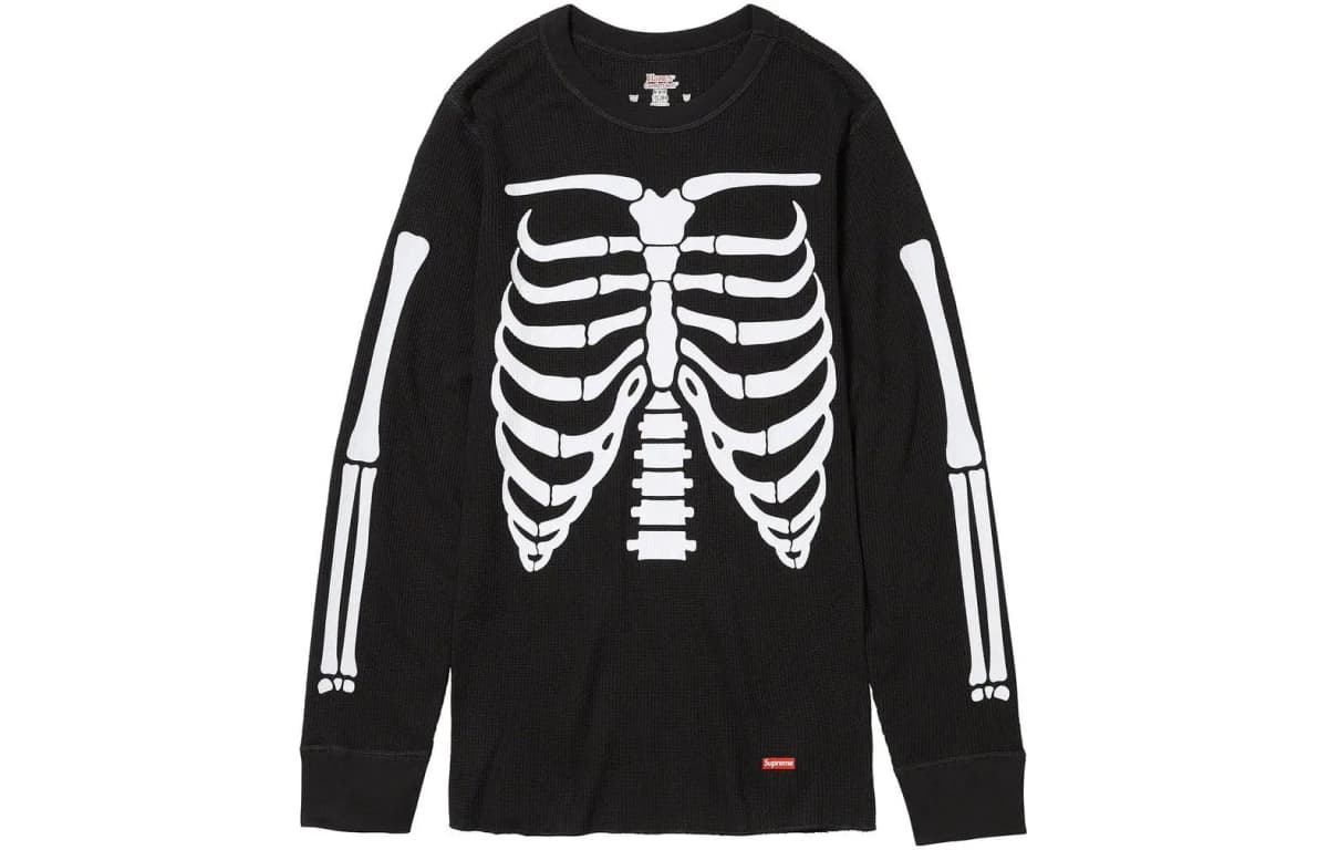 Supreme Hanes Bones Thermal Crew 1-li Dəst Mavi