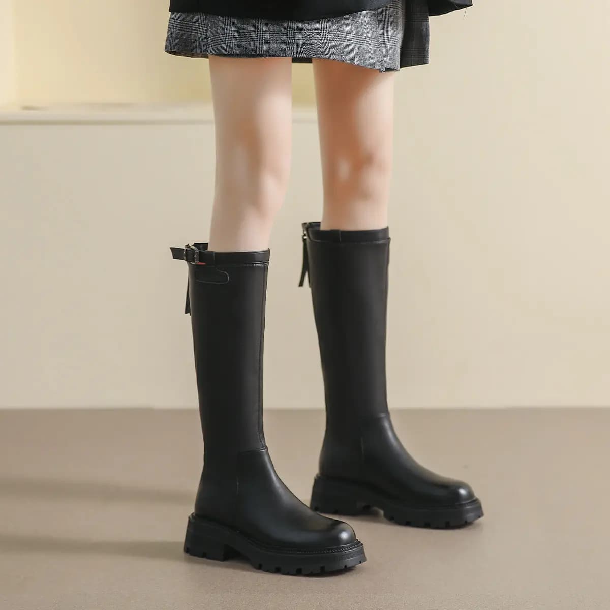 Mulinsen Knee-high Boots 4.5cm Women's 4
