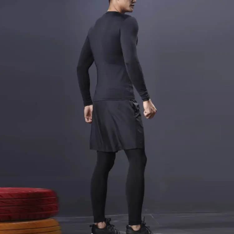 Li-Ning Logo Print Fleece-Lined Warm Slim Fit Fitness Top Men's Black 9