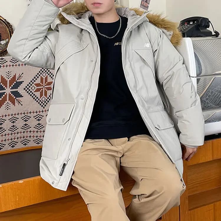New Balance Down Jacket Kişi Boz 2
