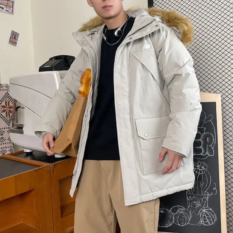 New Balance Down Jacket Kişi Boz 4