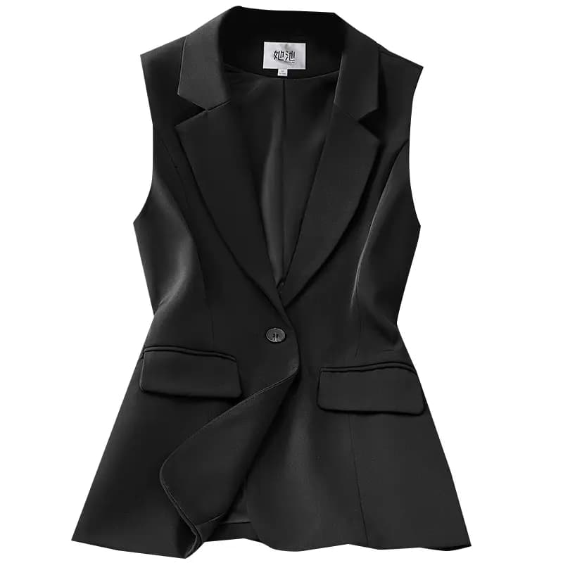 Shechi Commuter Slimming Workplace Sleeveless OL Style Vest Suit Vest Women's Black