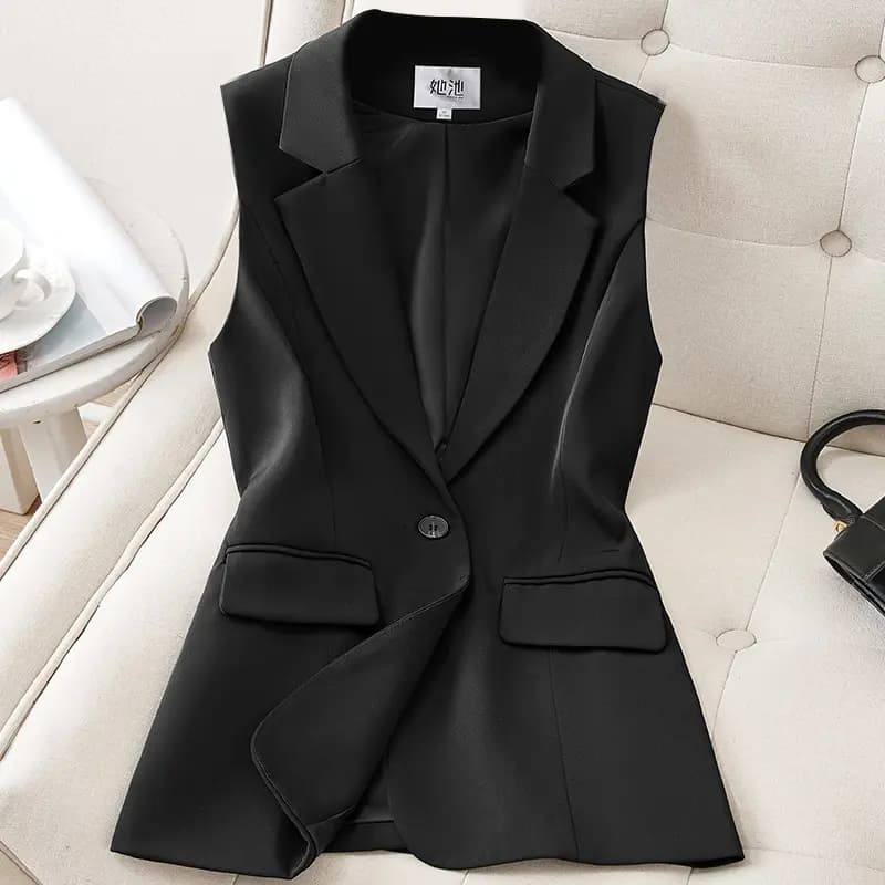 Shechi Commuter Slimming Workplace Sleeveless OL Style Vest Suit Vest Women's Black 3