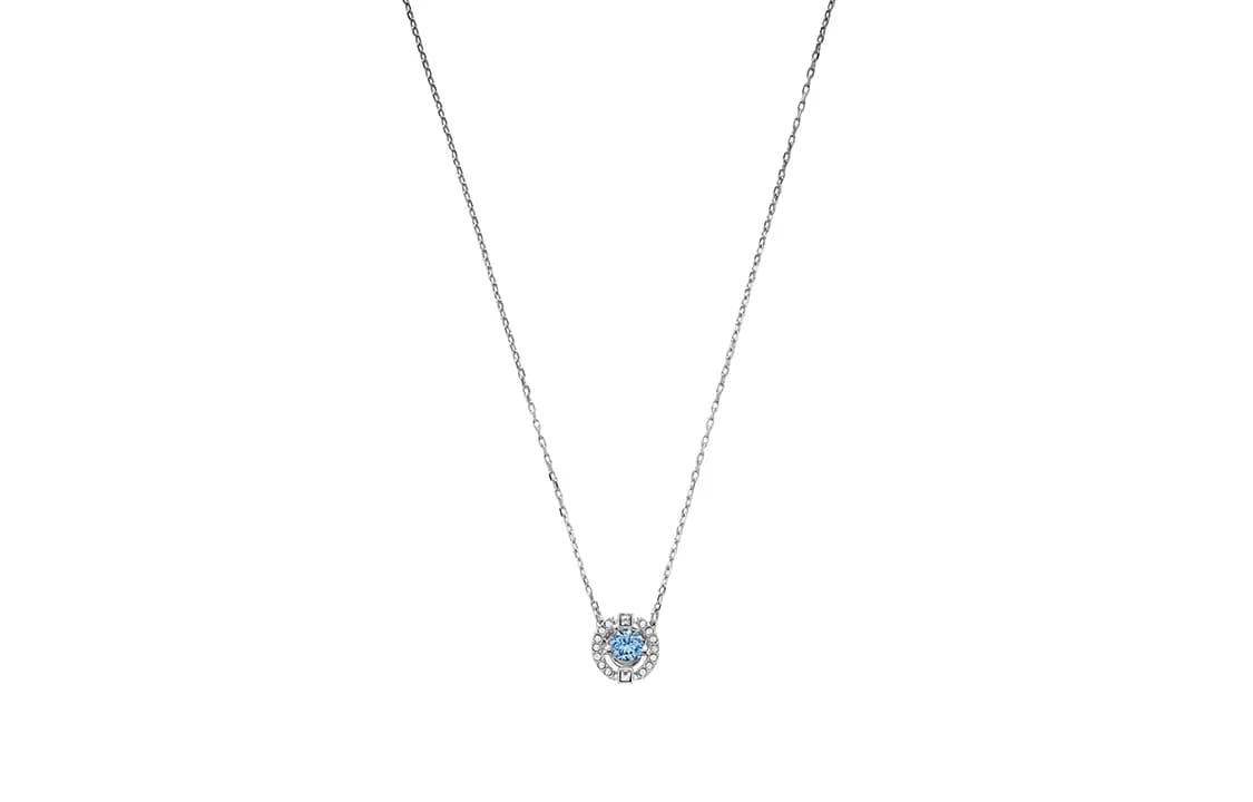 Swarovski Una Boyunbağı Mavi Rodium örtüklü 2