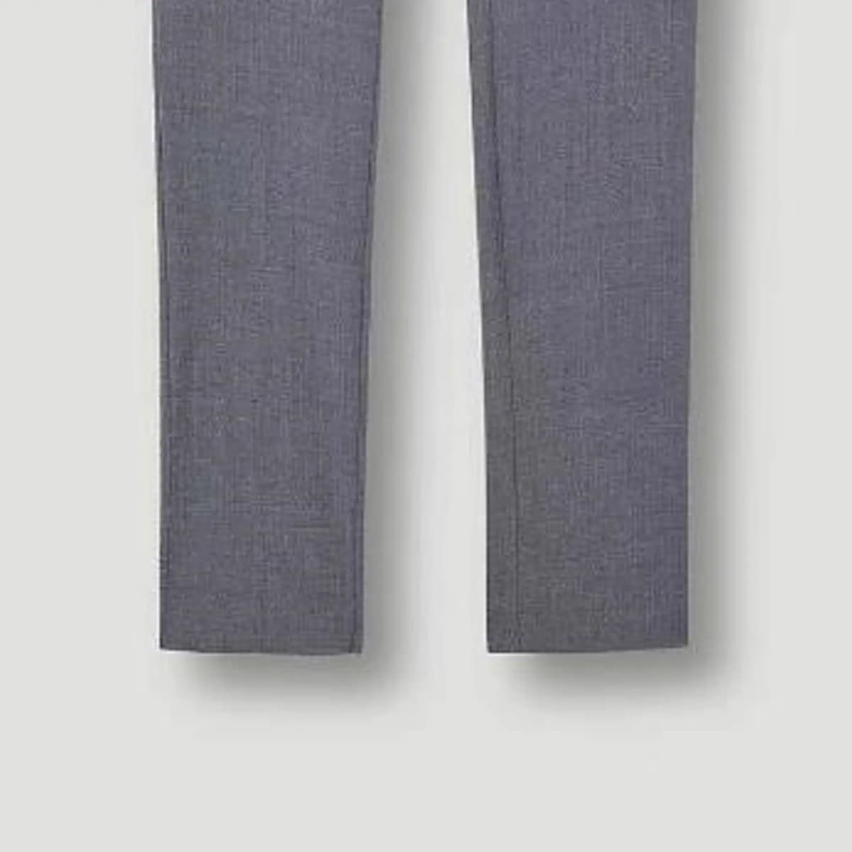 KARL LAGERFELD Workplace Commute Business Solid Color Mid-Rise Straight Leg Suit Pants Men's Gray 4
