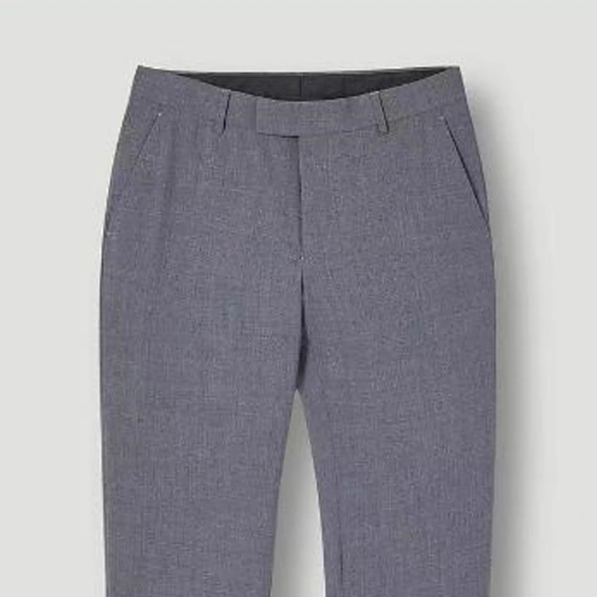 KARL LAGERFELD Workplace Commute Business Solid Color Mid-Rise Straight Leg Suit Pants Men's Gray 3