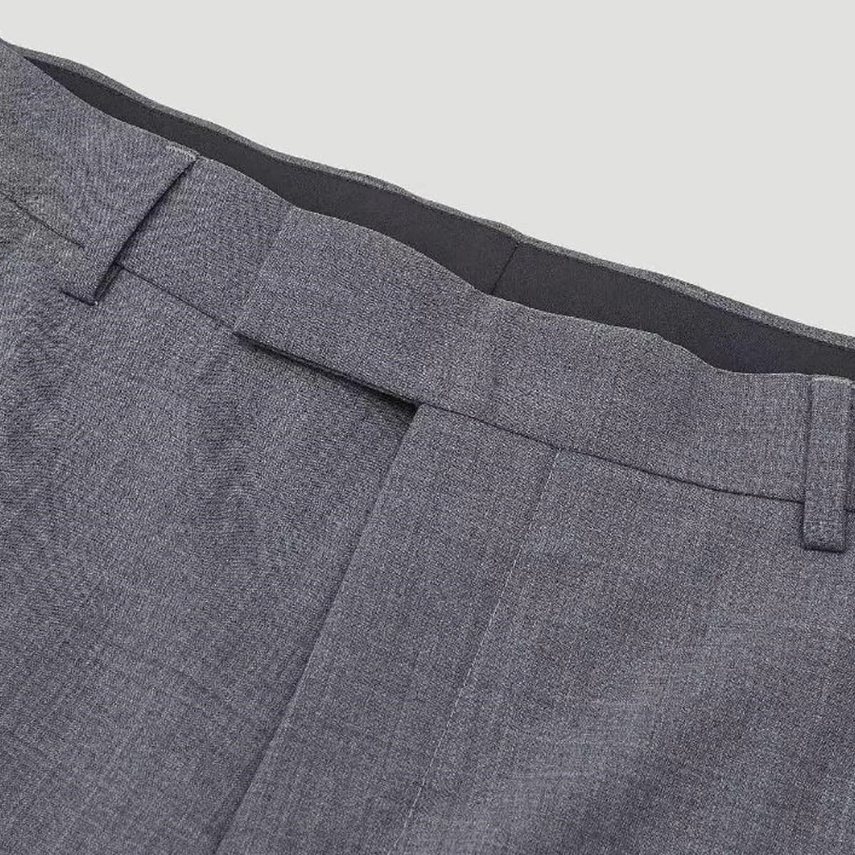 KARL LAGERFELD Workplace Commute Business Solid Color Mid-Rise Straight Leg Suit Pants Men's Gray 5