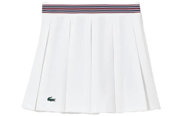 LACOSTE Qadın Plisəli Ətəyi Ağ