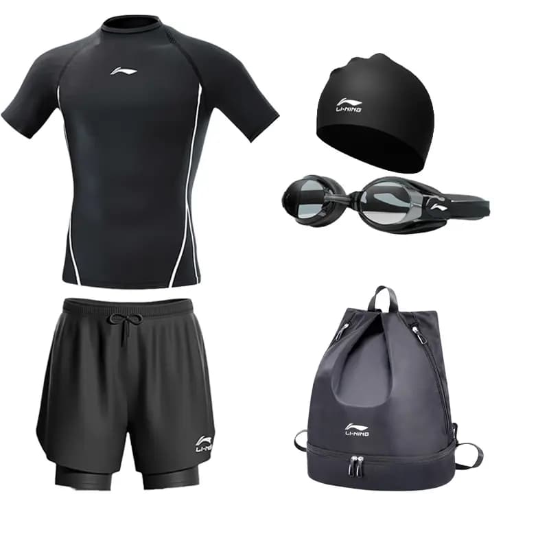 Li-Ning Men's Swimming Set (Trunks, Goggles, Cap, Bag) 5-Piece 2