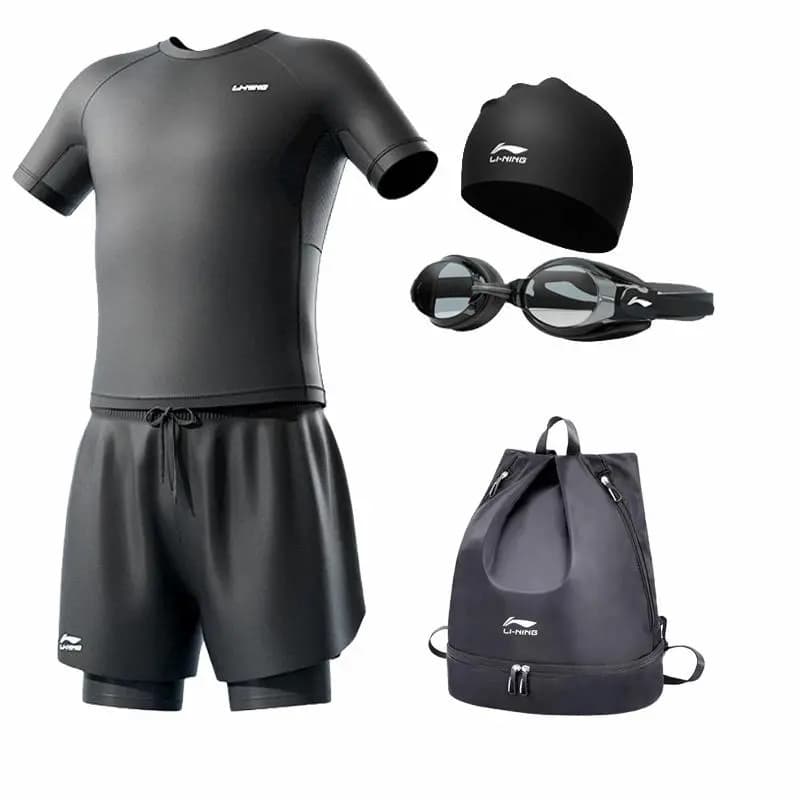 Li-Ning Men's Swimming Set (Trunks, Goggles, Cap, Bag) 5-Piece 3