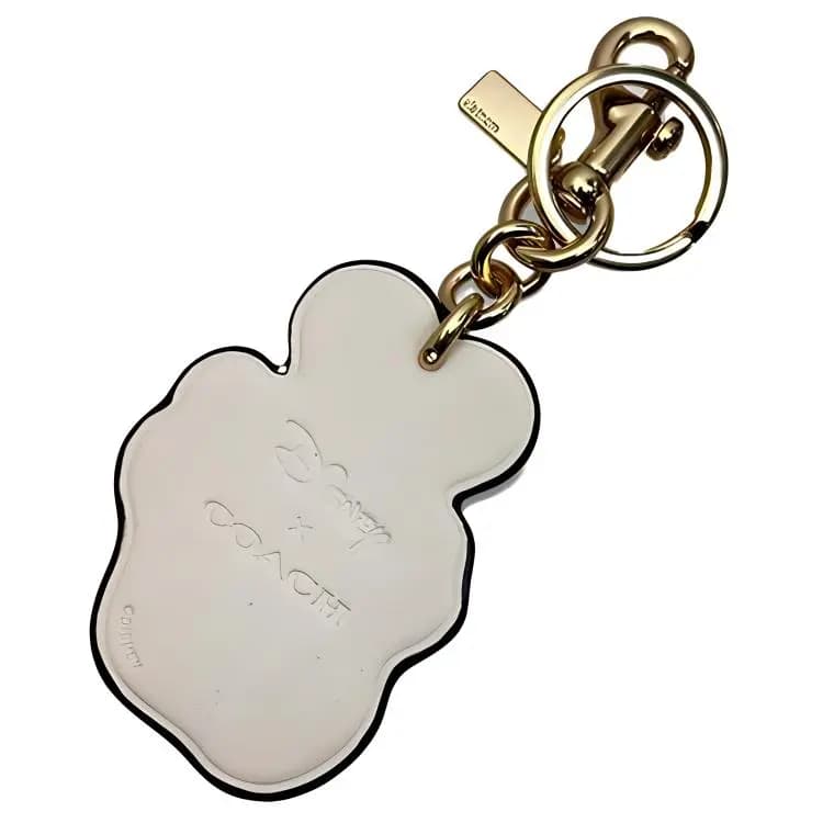 COACH x Disney Mickey Print Dəri Çanta Aksessuarı Unisex Qızılı/Ağ 5