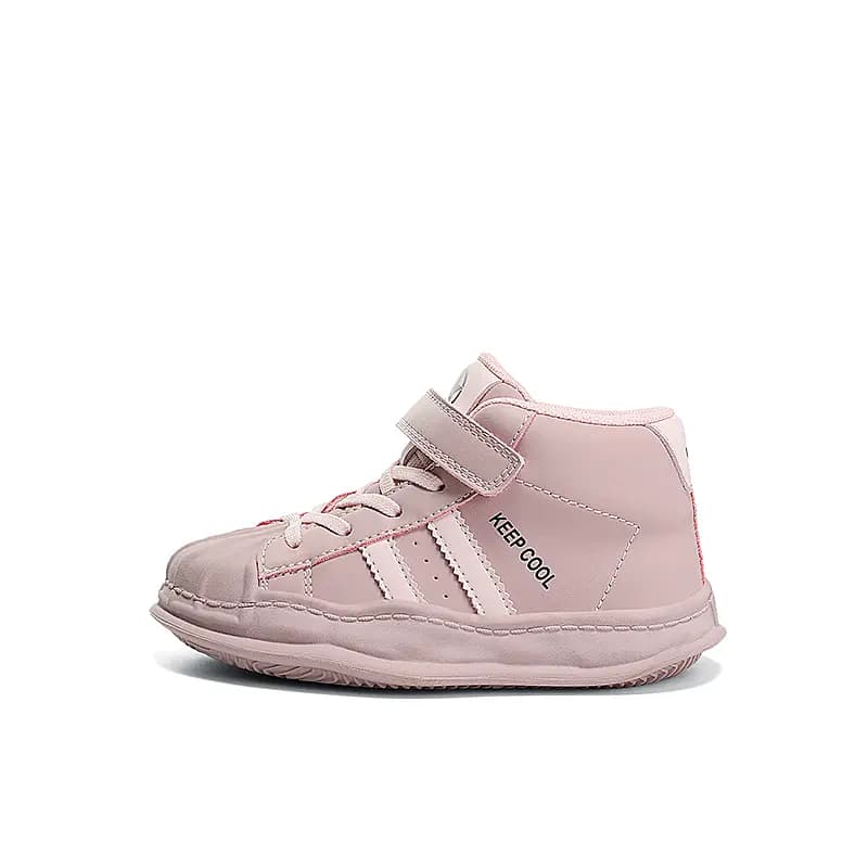 Kids' Jeep Shell Toe Casual Versatile Soft Sole Anti-Slip Cushioned High-Top Kids' Skate Shoes Sakura Pink