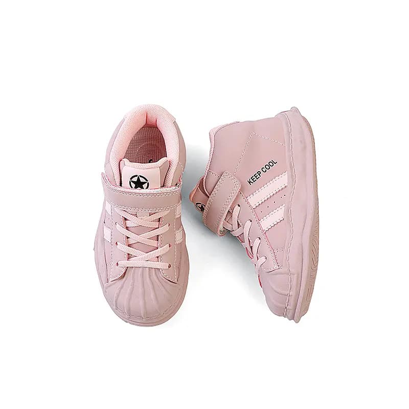 Kids' Jeep Shell Toe Casual Versatile Soft Sole Anti-Slip Cushioned High-Top Kids' Skate Shoes Sakura Pink 8