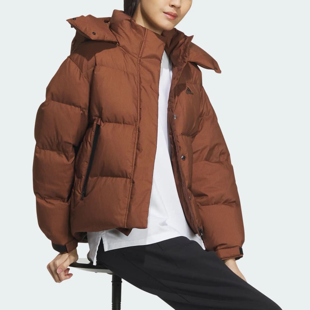 Adidas Qadın Pambıqlı Jaket Qəhvəyi 4