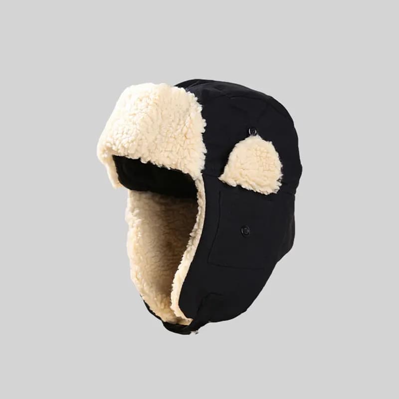 DAISY BEAUTY Warm Fleece-Lined Thick Outdoor Cycling Ski Ear Protection Windproof Polyester Lei Feng Hat 2