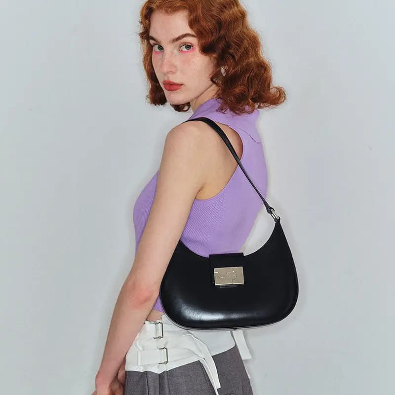MUVA Cow Leather Handbag Medium Size Women's 5