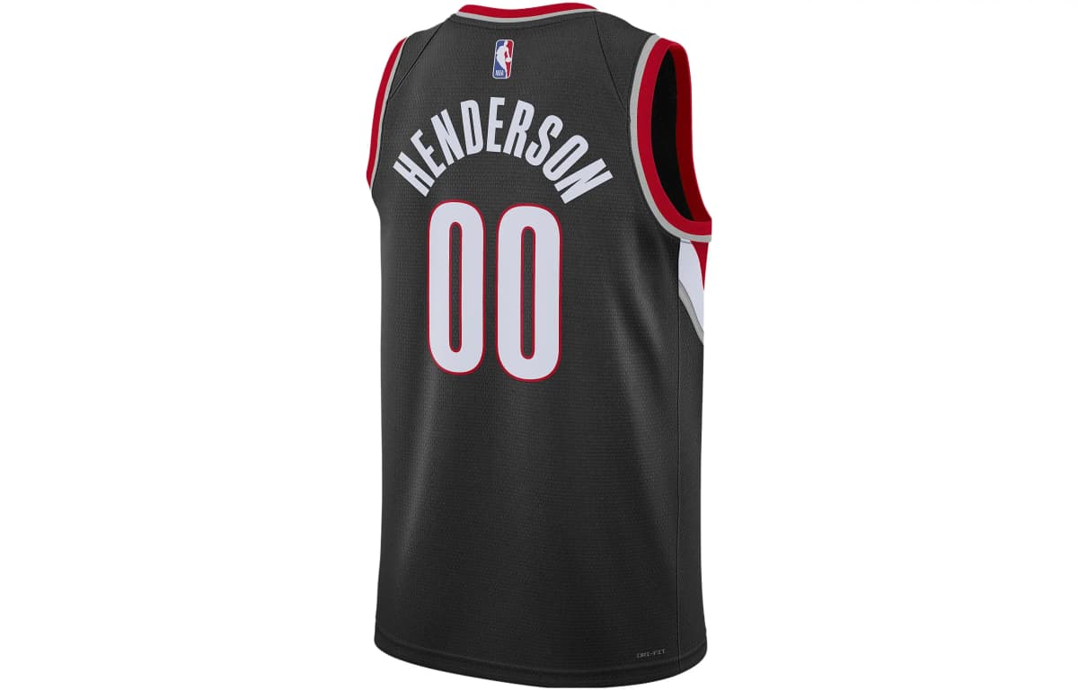 Nike NBA Dri-Fit Henderson Trail Blazers Swingman Jersey Letter Print Dry Comfort Breathable Crew Neck Sleeveless Tank Top Men's Black 2