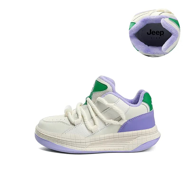 Jeep Low Top Kids' Skateboarding Shoes Beige Purple Kids'