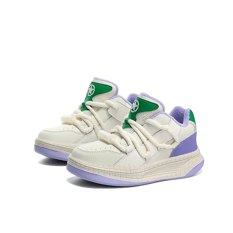 Jeep Low Top Kids' Skateboarding Shoes Beige Purple Kids' 2