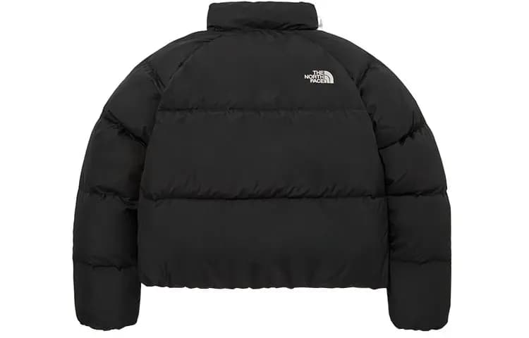 THE NORTH FACE FW23 LOFTY DOWN JACKET V2 Logo Embroidery Casual Stand Collar Zipper Short Puffer Down Jacket Unisex Black 2