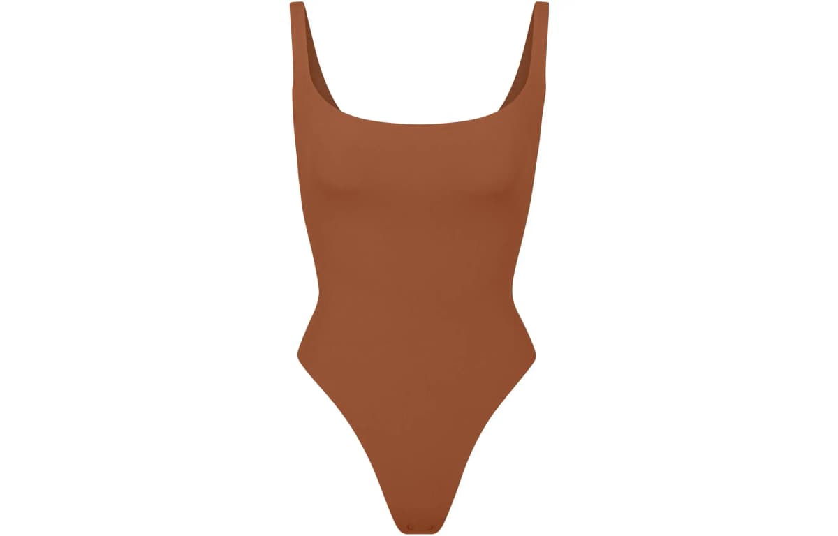 SKIMS Fits Everybody Square Neck Qadın Bodysuit Bronze
