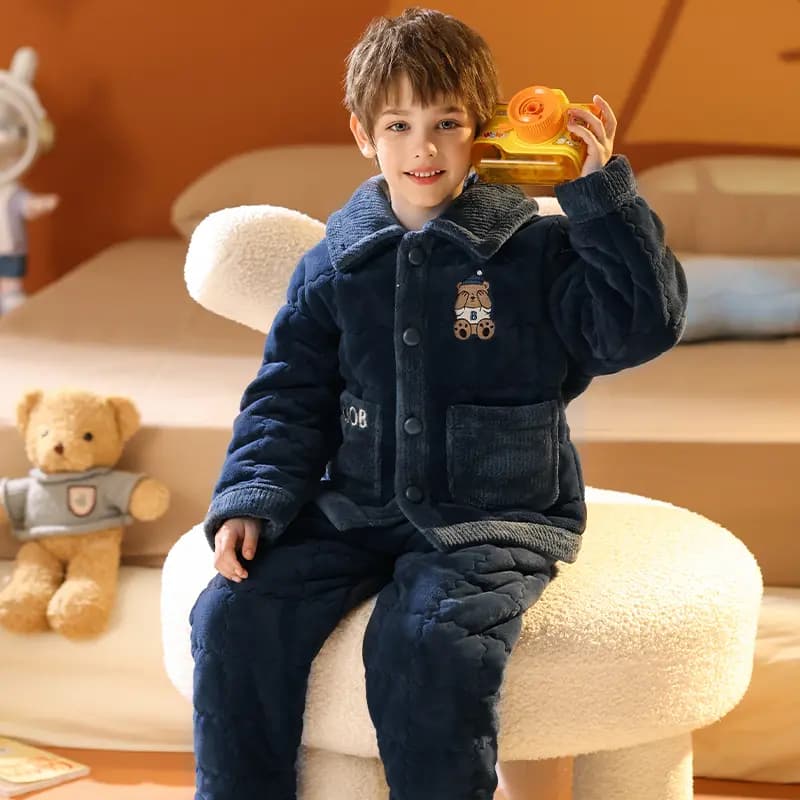 FENTENG Uşaq Pijaması Boz/Göy 8