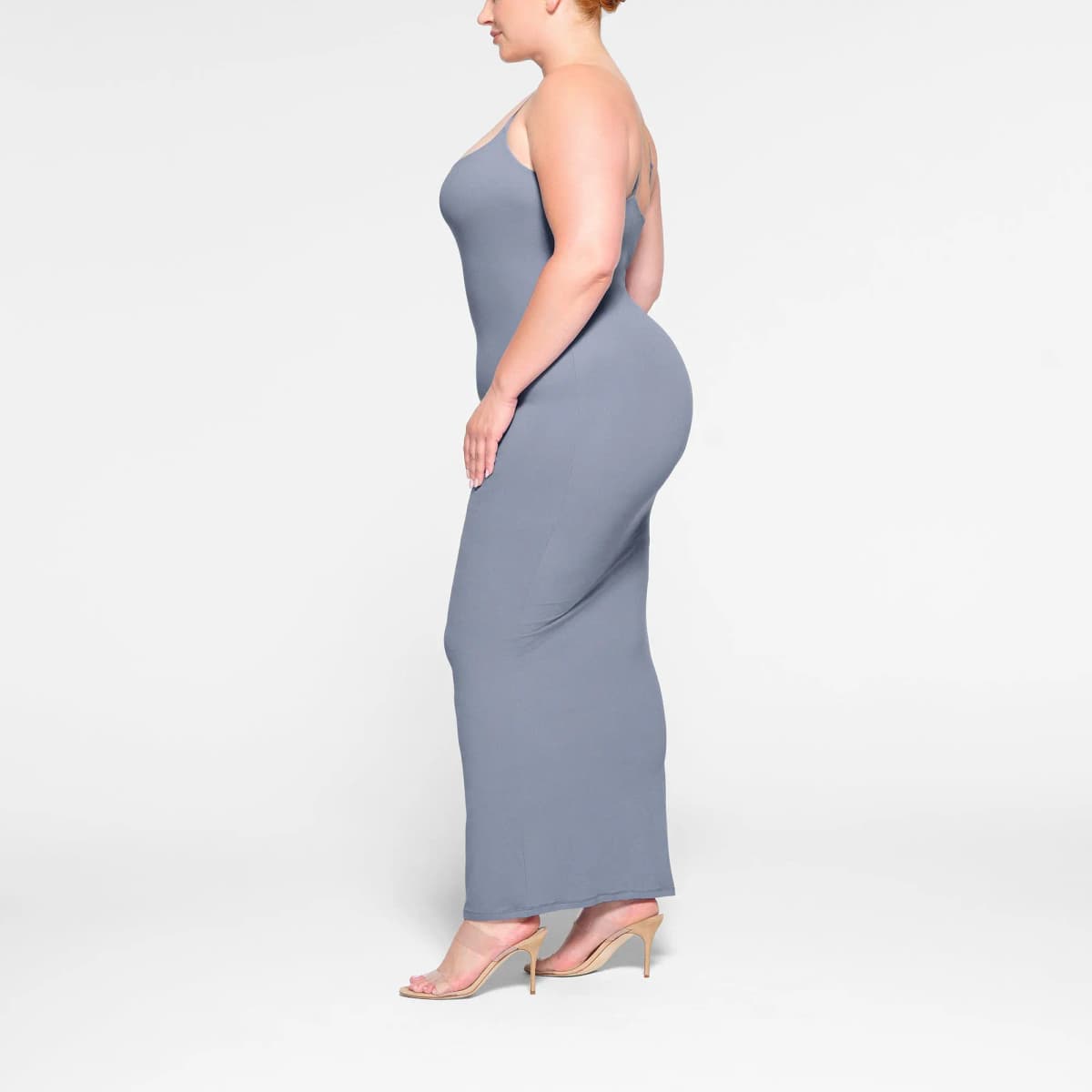 SKIMS FITS EVERYBODY LONG SLIP DRESS Qadın Donu Slate 4